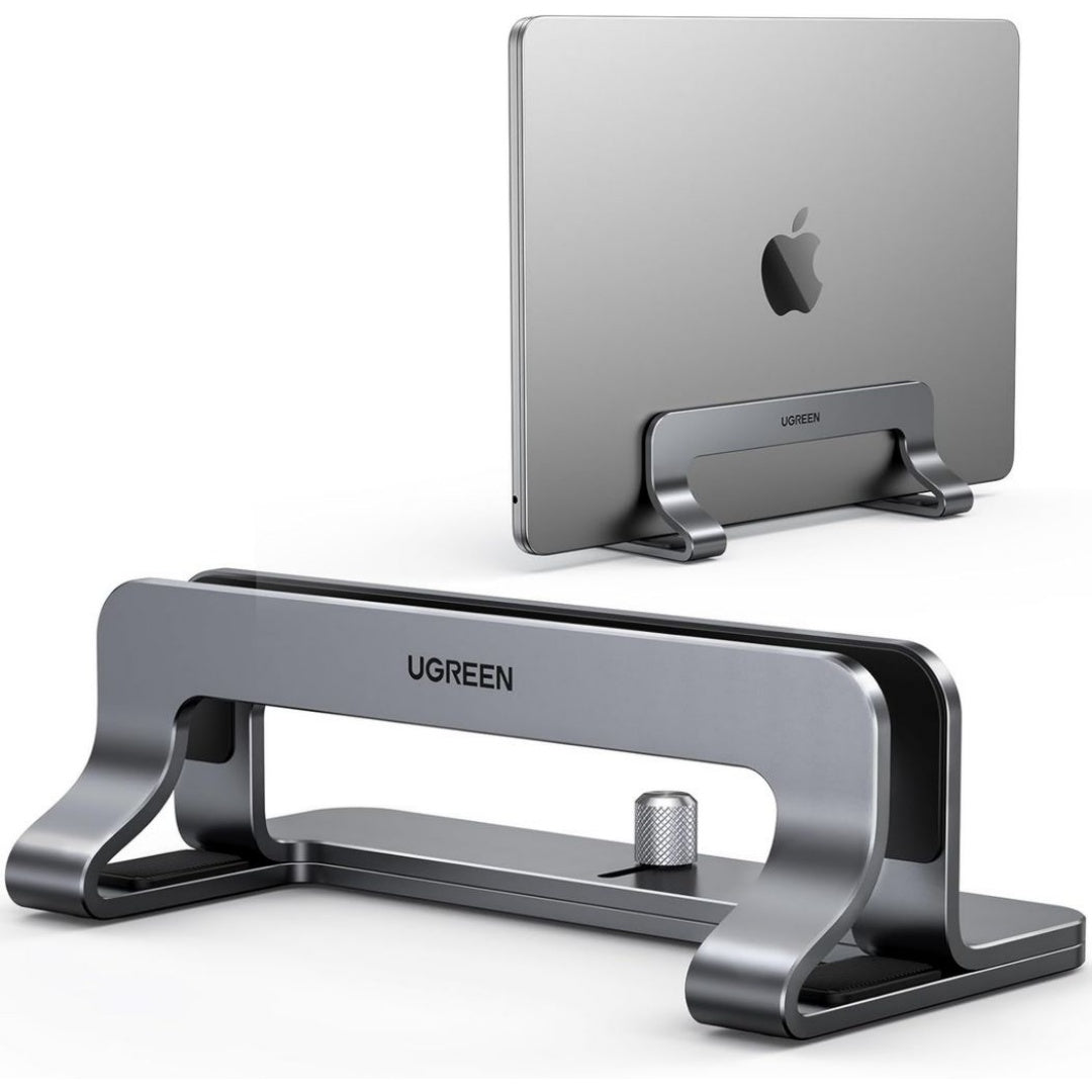 Klares Laptopstaender aus Aluminium fuer Homeoffice